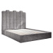 Šedá čalouněná dvoulůžková postel s úložným prostorem s roštem 180x200 cm Dreamy Aurora – Miufor