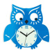 ModernClock Nástěnné hodiny Owl modré