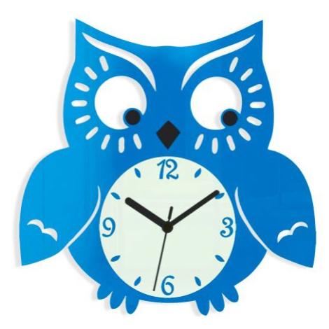 ModernClock Nástěnné hodiny Owl modré