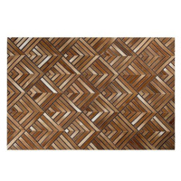 Hnedý kožený koberec 140 x 200 cm TEKIR, 206046