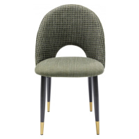 KARE Design Zelená čalouněná jídelní židle Hudson