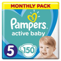 PAMPERS Active Baby 5 (11-16 kg) 150 ks MĚSÍČNÍ ZÁSOBA – jednorázové pleny