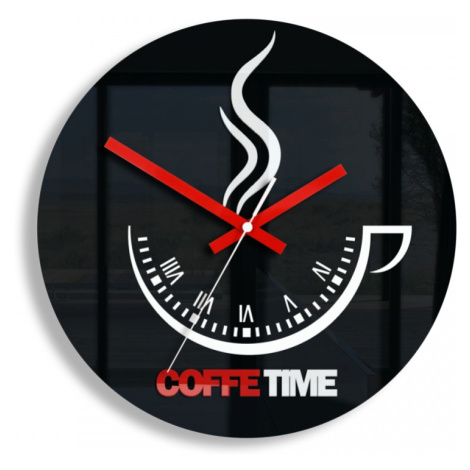 ModernClock Nástěnné hodiny Coffe Time černé