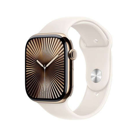 Apple Watch Series 10 46mm Cellular Zlatý titan s hvězdně bílým sportovním řemínkem - M/L