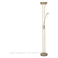 Moderní stojací lampa bronzová s lampou na čtení vč. LED stmívatelná - Diva