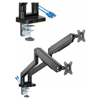 Dvojité Rameno Pro Monitory Na Stůl Standard Vesa 2x Usb V Základně