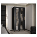 Šatní skříň Abi Calipso Sew Barva korpusu: Černá, Rozměry: 100 cm, Dveře: Černá + zrcadlo
