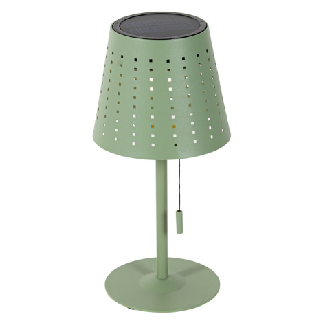 Venkovní stolní lampa zelená včetně LED 3-stupňové stmívatelné dobíjecí a solární - Ferre QAZQA