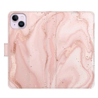 iSaprio flip pouzdro RoseGold Marble pro iPhone 14 Plus