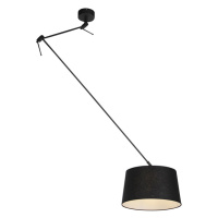 Závěsná lampa s plátěným stínidlem černá 35 cm - Blitz I černá