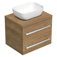 Koupelnová skříňka s krycí deskou SAT Cube Way 60x53x46 cm dub Hickory CUBE461603DH45