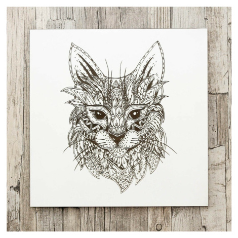 Obraz ze dřeva na stěnu - Kočka DUBLEZ
