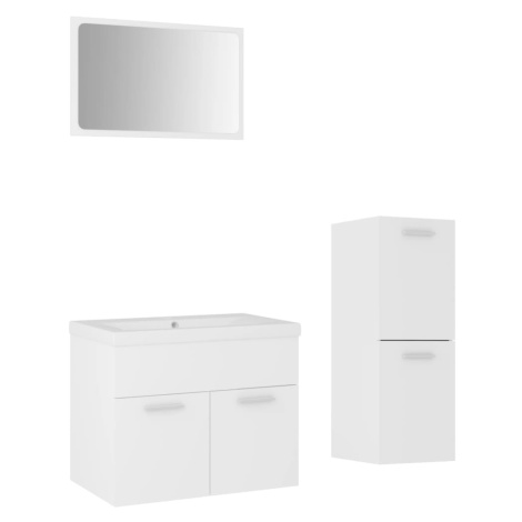 vidaXL Set koupelnového nábytku bílý kompozitní dřevo