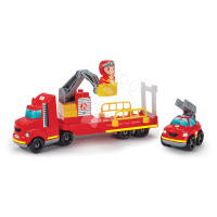 Stavebnice auto hasič Abrick Fire Truck Operation Écoiffier s postavičkou a 2 vozidly od 18 měsí