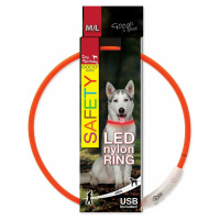 Obojek Dog Fantasy LED nylon oranžový 65cm