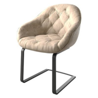 DELIFE Jídelní židle Gaio-Flex béžová vintage konzolová podnož plochá černá