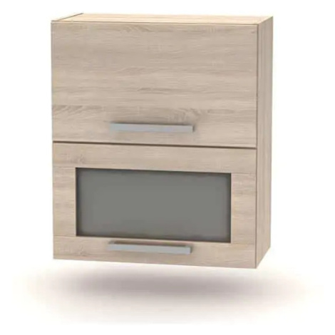 Tempo Kondela Horní výklopná skříňka se sklem 2DV NOPL-009-OH - dub sonoma