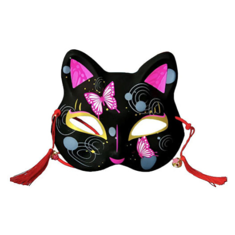 Maska anime - Kočka (černá), typ Motýli