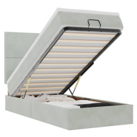 vidaXL Osmanský rám postele s matracemi světle šedá 100x200cm samet