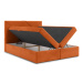 Čalouněná postel VERDE 160x200 cm Oranžová