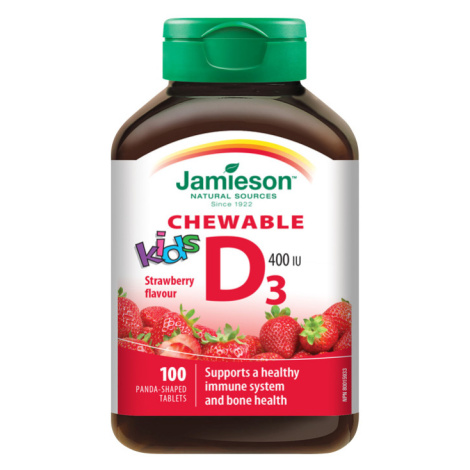 Jamieson Vitamín D3 Kids Jahoda 100 cucací tablety