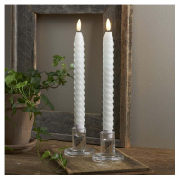 Sada 2 bílých voskových LED svíček Star Trading Flamme Swirl Antique, výška 25 cm