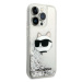 Karl Lagerfeld KLHCP14LLNHCCS hard silikonové pouzdro iPhone 14 PRO 6.1" silver Glitter Choupett