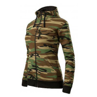 Dámská maskovaná mikina Malfini CAMO ZIPPER C20, zeleno-hnědá