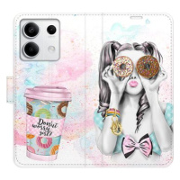 iSaprio flip pouzdro Donut Worry Girl pro Xiaomi Redmi Note 13 5G