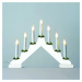 Exihand Adventní svícen 2262-210.T dřevěný bílý s taženou žárovkou LED Filament 7x34V/0,2W KONST