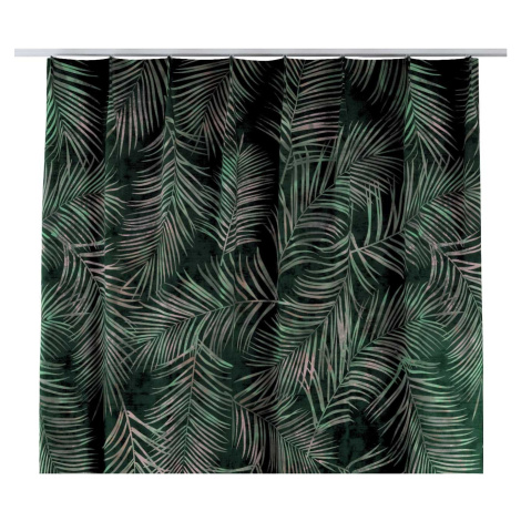 Dekoria Závěs na jednotlivých háčcích flex, stylizované palmové listy na zeleném podkladu, Velve