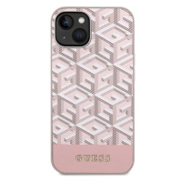 Guess PU G Cube MagSafe Zadní Kryt pro iPhone 15 Pink
