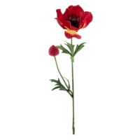 Sasanka MINA řezaná umělá s 1květem a poupětem červená 63cm