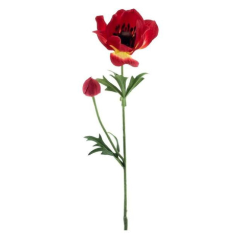Sasanka MINA řezaná umělá s 1květem a poupětem červená 63cm Nova Nature