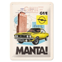 Plechová cedule Opel - Manta! GT/E, 15 x 20 cm