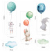 DEKORACJAN Samolepky - Zajíčci s balónky