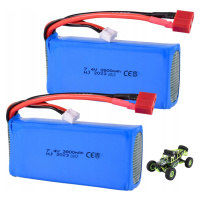 2 Ks Akumulátor 7.4V 3800MAH Li-ion Rc Aut Pro Wltoys 124018, 124017