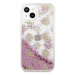 Guess GUHCP13SLGPEPI hard silikonové pouzdro iPhone 13 Mini 5.4" pink Peony Liquid Glitter