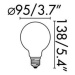 FARO LED žárovka GLOBE filament E27 4W 2700K G95