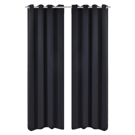 vidaXL 2 ks černé zatemňovací závěsy s kovovými kroužky 135 x 245 cm