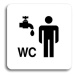 Accept Piktogram "umývárna, WC muži" (80 × 80 mm) (bílá tabulka - černý tisk bez rámečku)