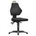 eurokraft pro Pracovní otočná židle, černá, s podlahovými patkami, textilní potah