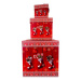 TORO Dárková krabička se stuhou set 3ks červené vánoce