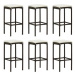 Barové stoličky s poduškami 6 ks hnědé polyratan, 313448