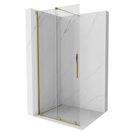 MEXEN/S Velar posuvné sprchové dveře Walk-in 120, transparent, zlatá 871-120-000-03-50