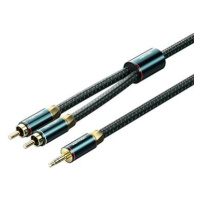 Vention Cotton Braided 3.5mm Male to 2RCA Male Audio Cable 0.5M Green Copper Type