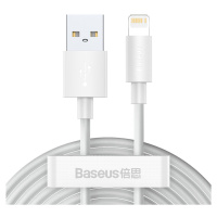 Baseus Simple Wisdom Kabel USB na Lightning, 2,4 A, 1,5 m (bílý) 2ks.