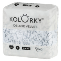 KOLORKA DELUXE VELVET - S (3-6 kg) - 25 ks - jednorázové eko plenky se sametovým povrchem