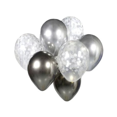 Sada latexových balónků - chromovaná stříbrná 7 ks, 30 cm GoDan