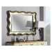 Estila Luxusní obdélníkové nástěnné perleťové zrcadlo Preciosa se zvlněným masivním rámem z maha